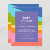 バジェット明るい虹の幾何学的な赤ちゃんシャワー (正面/裏面)