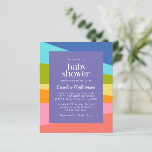 バジェット明るい虹の幾何学的な赤ちゃんシャワー (スタンド正面)