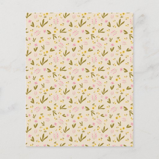 バジェット春の花植物学結婚式招待状 (裏面)