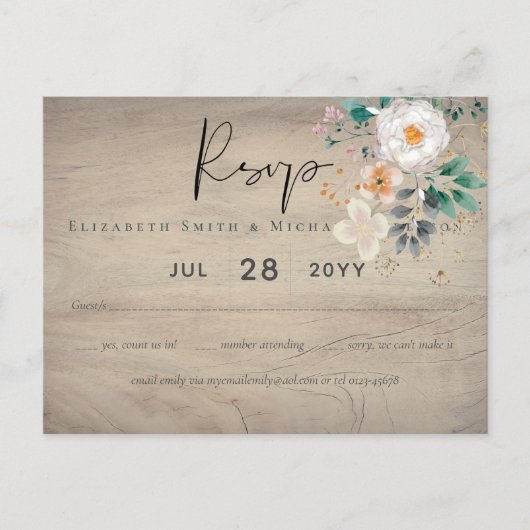 バジェット春ワイルドフラワーズバーン庭園の結婚式 ポストカード (正面)