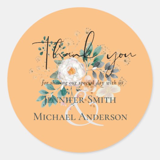 バジェット春ワイルドフラワーズバーン庭園の結婚式 ラウンドシール (正面)