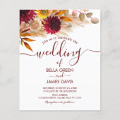 バジェット書道秋葉結婚式招待状 (正面)