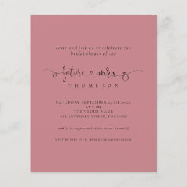 バジェット未来ミセスブライダルシャワーほこりっぽいバラ招待状