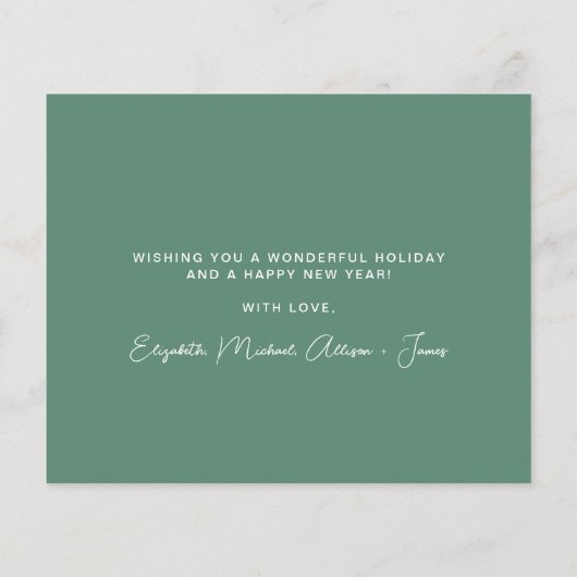 バジェット松の木の水の色セージクリスマスカード (裏面)