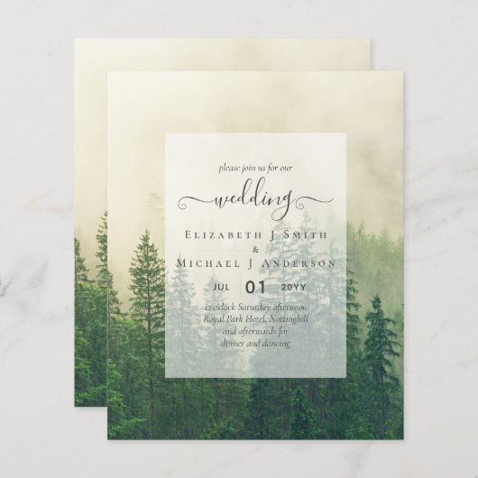 バジェット松木霧の森の緑結婚の (正面/裏面)