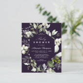 バジェット植物学 |パープルベビーシャワー招待状 (スタンド正面)