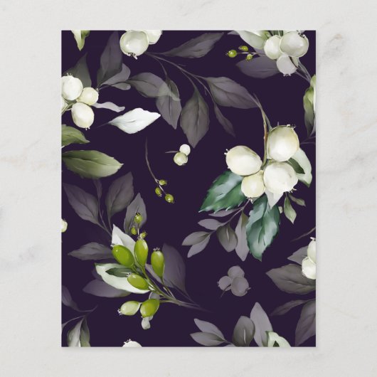 バジェット植物学 |パープルベビーシャワー招待状 (裏面)