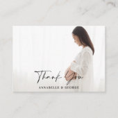 バジェット植物性シンプルの赤ちゃんシャワーサンキュー写真 エンクロージャーカード (正面)