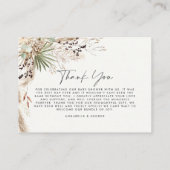 バジェット植物性シンプルの赤ちゃんシャワーサンキュー写真 エンクロージャーカード (裏面)