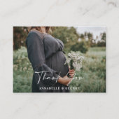 バジェット植物性シンプルの赤ちゃんシャワーサンキュー写真 エンクロージャーカード (正面)