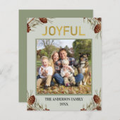 バジェット楽しい素朴写真クリスマスホリデー (正面/裏面)