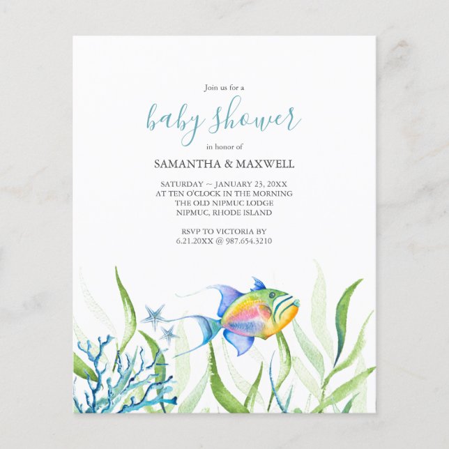 バジェット水の色のベビーシャワーアンダーザシーテーマ (正面)