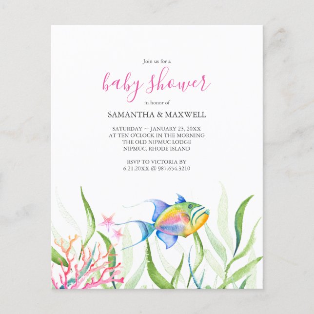 バジェット水の色のベビーシャワーアンダーザシーテーマ (正面)