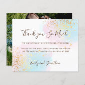 バジェット水の色の写真結婚の感謝 (正面/裏面)