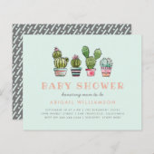 バジェット水の色の多肉性サボテン赤ちゃんシャワー (正面/裏面)