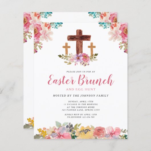 バジェット水の色の宗教的なイースターブランチの卵狩り (正面/裏面)