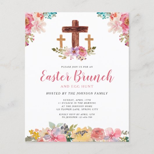 バジェット水の色の宗教的なイースターブランチの卵狩り (正面)