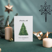 バジェット水の色の木のクリスマス休暇 ノートカード