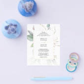 バジェット水の色の緑のセージと金ゴールド結婚ズ チラシ (シングル)