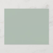 バジェット水の色の葉の緑の金ゴールド結婚式RSVP (裏面)
