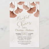 バジェット水の色の葉ブライダルシャワー招待 (正面)