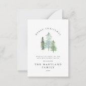 バジェット水の色メリークリスマスホリデーカード ノートカード (正面)