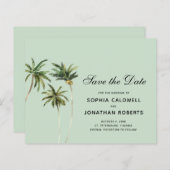 バジェット水の色ヤシの木シンプルの日付を保存 (正面/裏面)