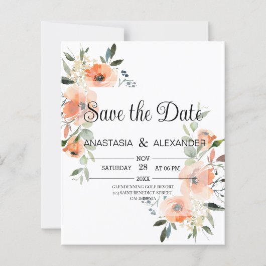 バジェット水の色日付を保存。セーブザデート (正面)