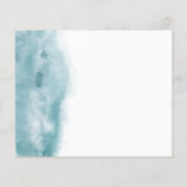 バジェット水の色結婚式招待状。フライヤー チラシ (裏面)