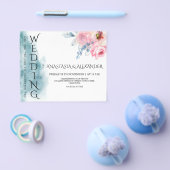 バジェット水の色結婚式招待状。フライヤー チラシ (シングル)