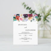 バジェット水の色結婚式招待状。招待状 (スタンド正面)