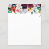 バジェット水の色結婚式招待状。招待状 (裏面)