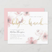 バジェット水カラーさくらんぼ金ゴールドベビーブランチシャワー (正面/裏面)