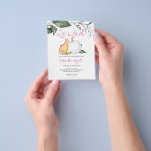 バジェット水カラーウッドランド秋をテーマにしたベビーシャワー チラシ (手)