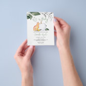 バジェット水カラーウッドランド秋をテーマにしたベビーシャワー チラシ (手)