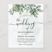 バジェット水カラーセージ緑ユーカリ結婚ス (正面)