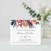 バジェット水カラーフローラカップルのシャワー招待 (スタンド正面)