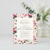 バジェット水カラーフローラピンクグリーン赤ちゃんシャワー (スタンド正面)