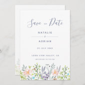 バジェット水カラーフローラ国スタイル素朴 セーブザデート (正面/裏面)