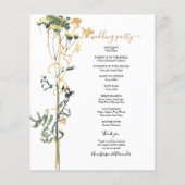 バジェット水カラー素朴結婚式 プログラムカード。 (裏面)