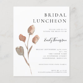 バジェット水カラー葉ブライダルルンチョン招待状