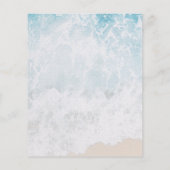 バジェット水彩オンビーチ結婚式招待状 (裏面)