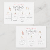 バジェット水彩ピンクの女の子のバチェロレッテの旅程 ノートカード (正面/裏面)