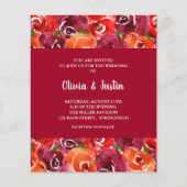 バジェット水彩フローラコラージュ結婚式の招待 (正面)