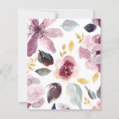 バジェット水彩フローラブライダルシャワー招待 (裏面)