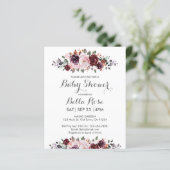 バジェット水彩フローラベビーシャワー招待状 (スタンド正面)