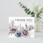 バジェット水彩フローラ非写真サンキューカード (スタンド正面)