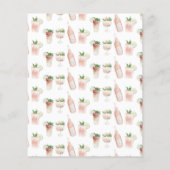 バジェット水彩ブライダルシャワーパーティの招待状 (裏面)