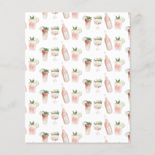 バジェット水彩ブライダルシャワーパーティの招待状 (裏面)