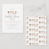 バジェット水彩ブライダルシャワーパーティの招待状 ノートカード (正面/裏面)